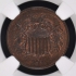 1864 LARGE MOTTO Two Cent Piece 2C NGC MS65RB (CAC)
