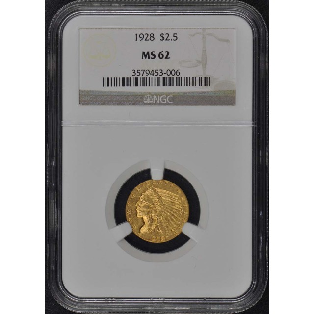 1928 Indian $2.50 NGC MS62