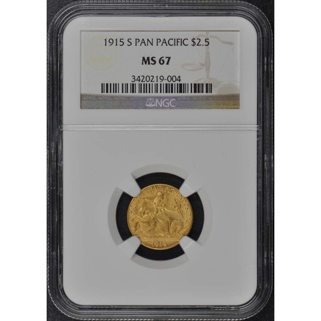 PANAMA PACIFIC 1915-S Gold Commemorative $2.50 NGC MS67