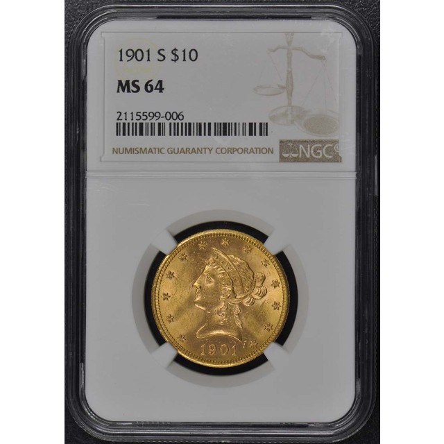 1901-S Eagle - Motto $10 NGC MS64