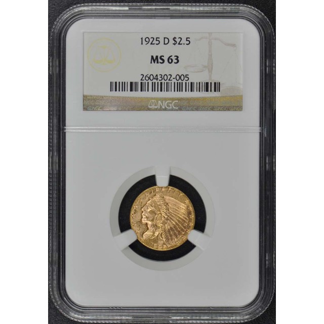 1925-D Indian $2.50 NGC MS63