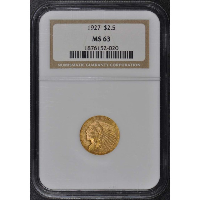 1927 Indian $2.50 NGC MS63