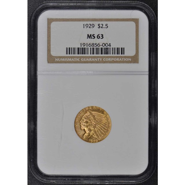1929 Indian $2.50 NGC MS63