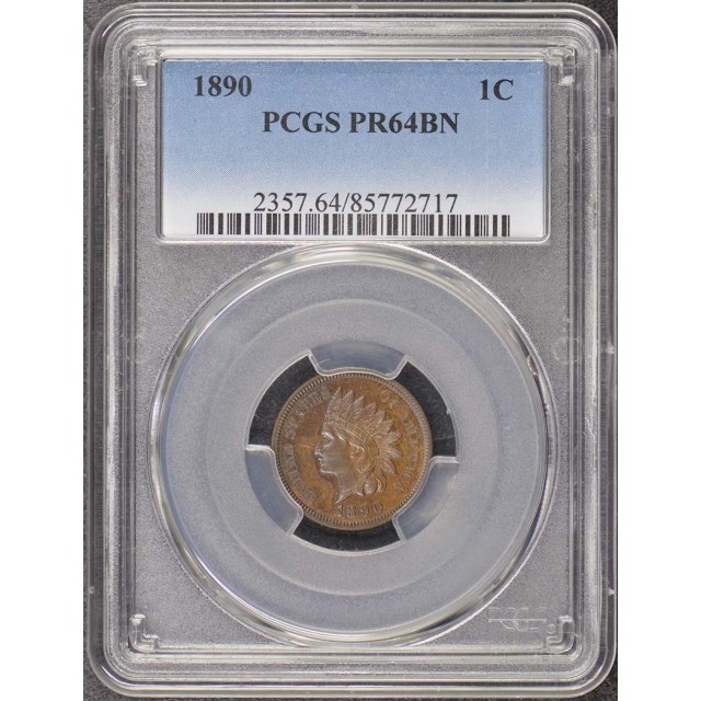 1890 1C Indian Cent - Type 3 Bronze PCGS PR64BN