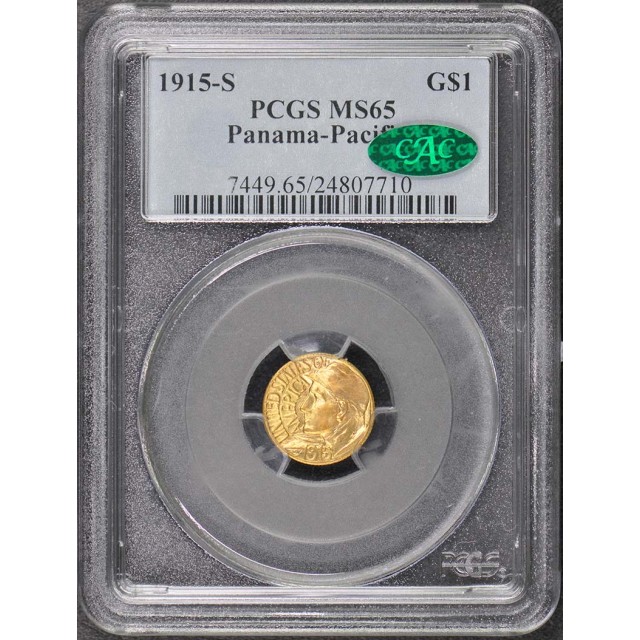 PANAMA PACIFIC 1915-S G$1 Gold Commemorative PCGS MS65 (CAC)
