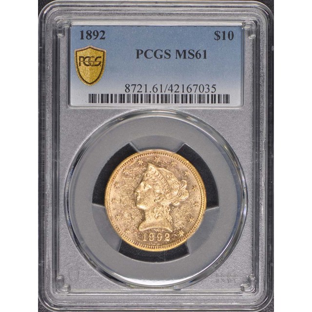 1892 $10 Liberty Head Eagle PCGS MS61