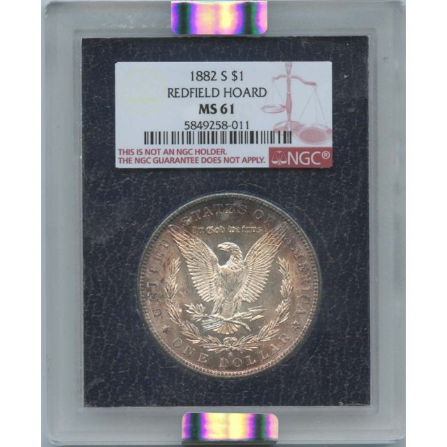 1882 S $1 Morgan Dollar Redfield Hoard NGC MS 61