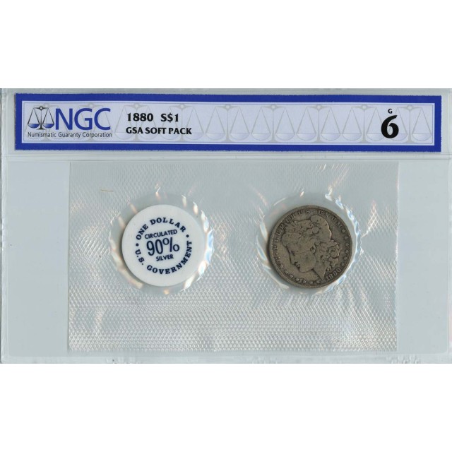 1880 Morgan Dollar GSA SOFT PACK S$1 NGC G6