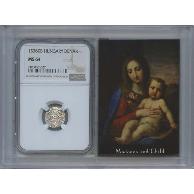 1536 KB Hungary Denar Madonna & Child NGC MS64 Story Vault