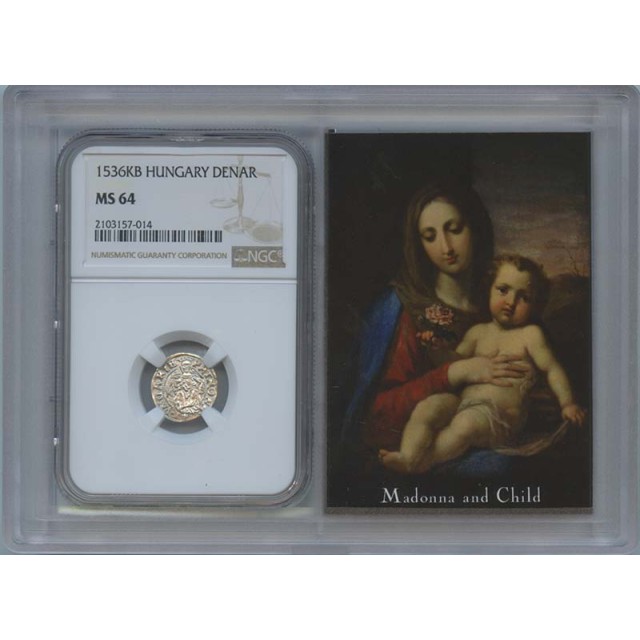 1536 KB Hungary Denar Madonna & Child NGC MS64 Story Vault 