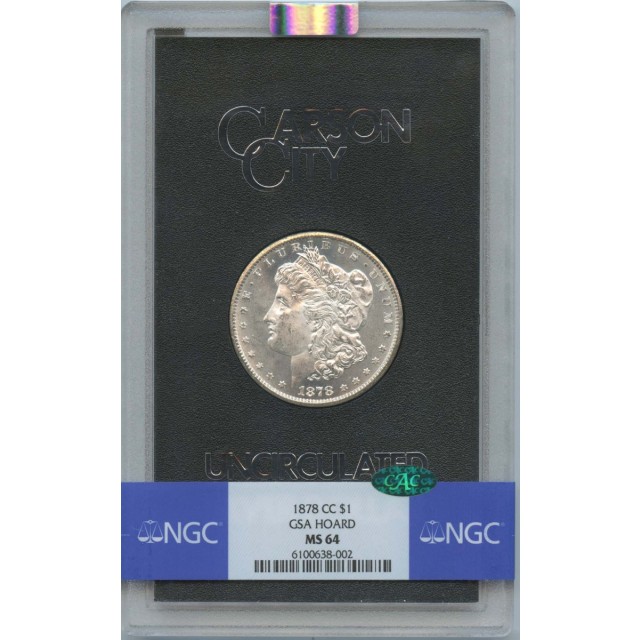 1878-CC Morgan Dollar GSA HOARD S$1 NGC MS64 (CAC)