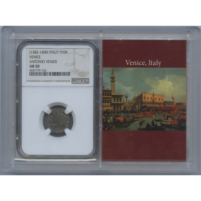 1382-1400 Italy 1Tor Venice Antonio Venier NGC AU50 Story Vault