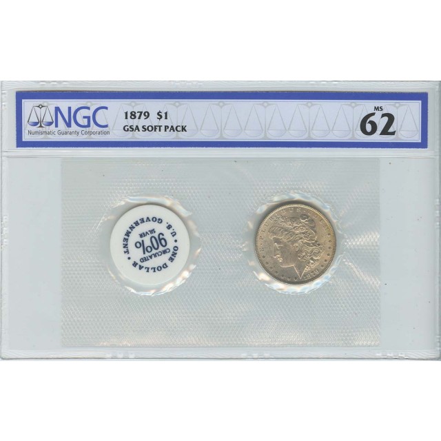 1879 Morgan Dollar GSA SOFT PACK S$1 NGC MS62