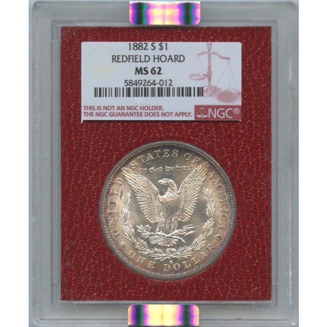 1882 S $1 Morgan Dollar Redfield Hoard NGC MS 62