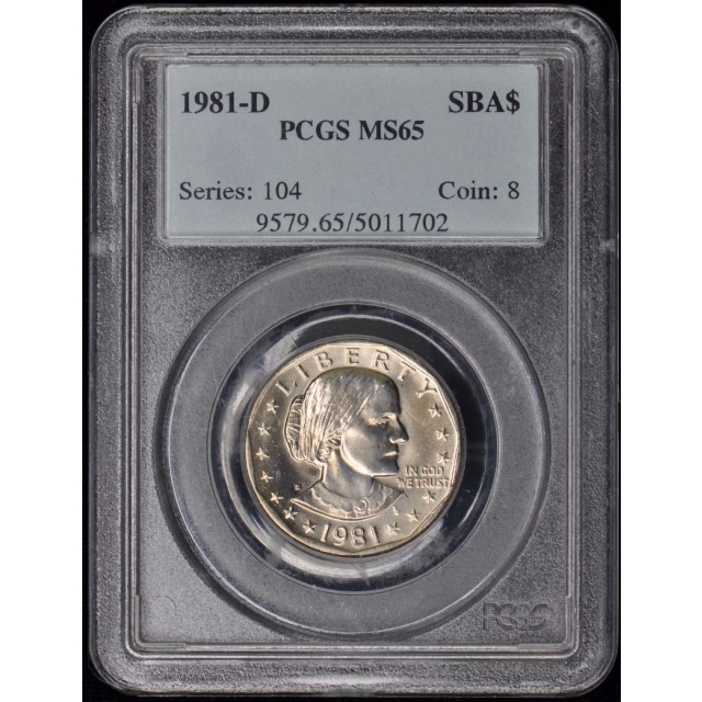1981-D SBA$1 Susan B. Anthony Dollar PCGS MS65