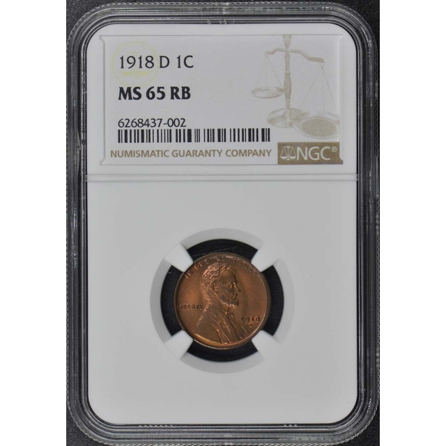 1918-D Wheat Reverse Lincoln Cent 1C NGC MS65RB