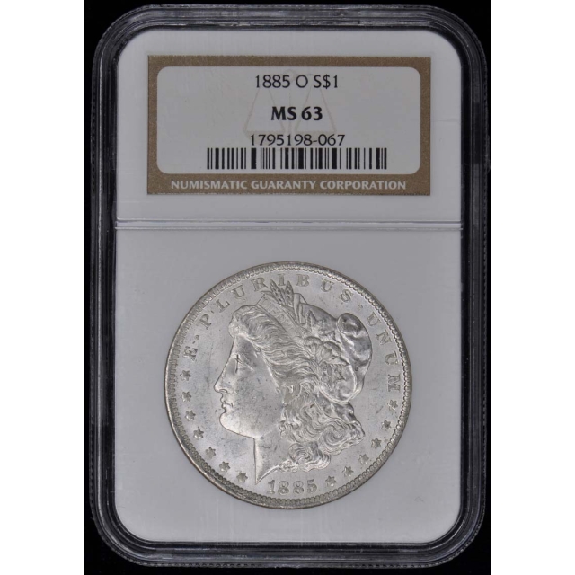 1885-O Morgan Dollar S$1 NGC MS63
