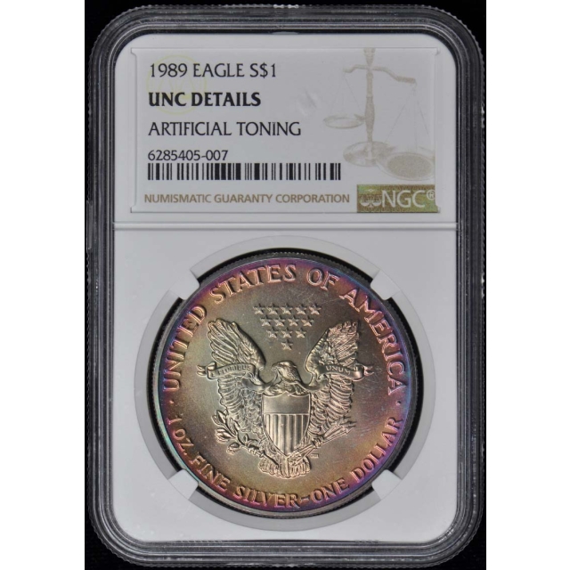 1989 EAGLE S$1 NGC Toned UNC Details