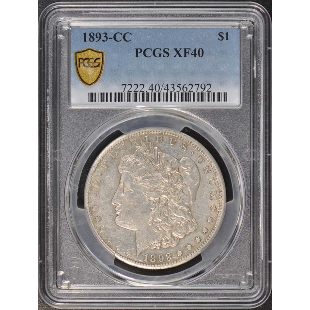 1893-CC $1 Morgan Dollar PCGS XF40