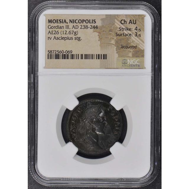 GORDIAN III AD 238 - 244 AE26 Moesia Nicopolis NGC CH AU Ancient Coin
