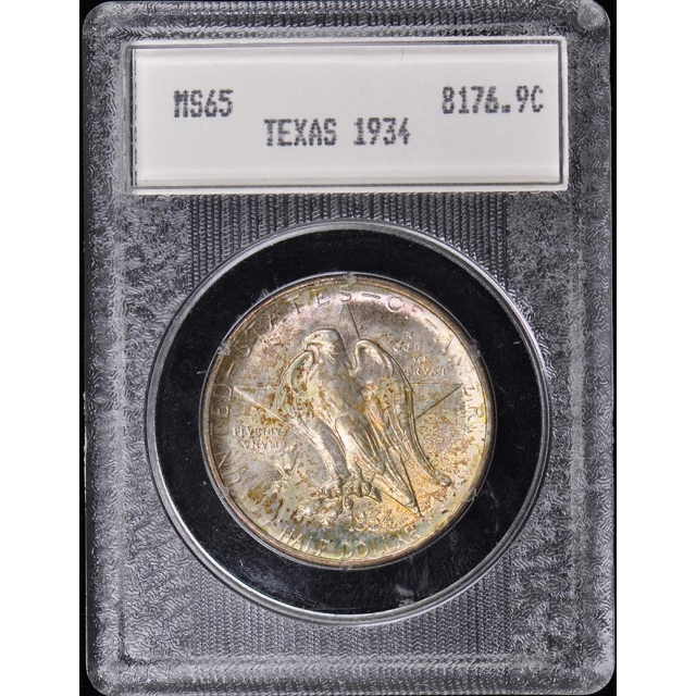 1934 Texas Silver Commemorative 50C Blanchard Holder