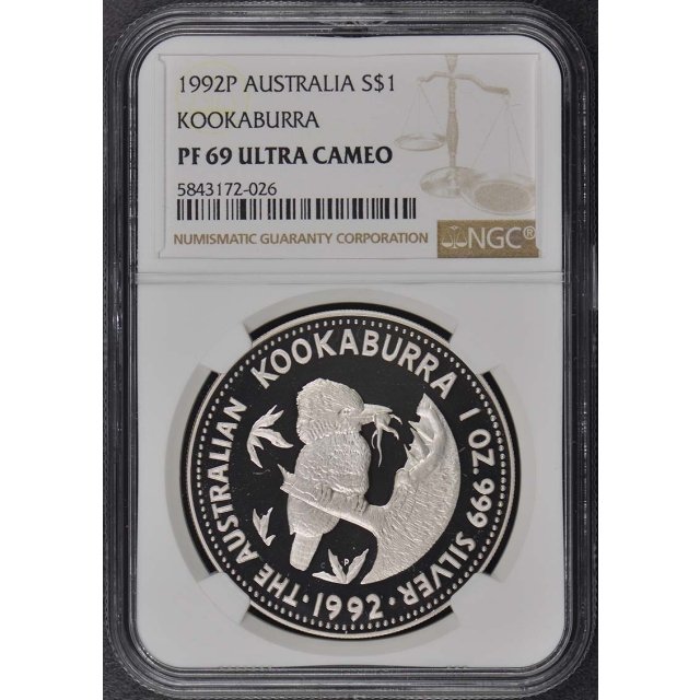 1992P AUSTRALIA KOOKABURRA KM-209 S$1 NGC PR69DCAM Pop 14/10