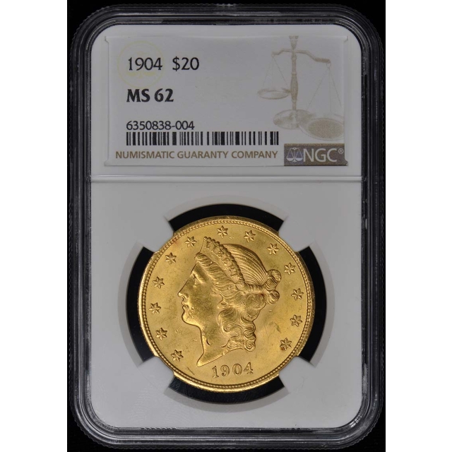 1904 Liberty Double Eagle Gold $20 NGC MS62
