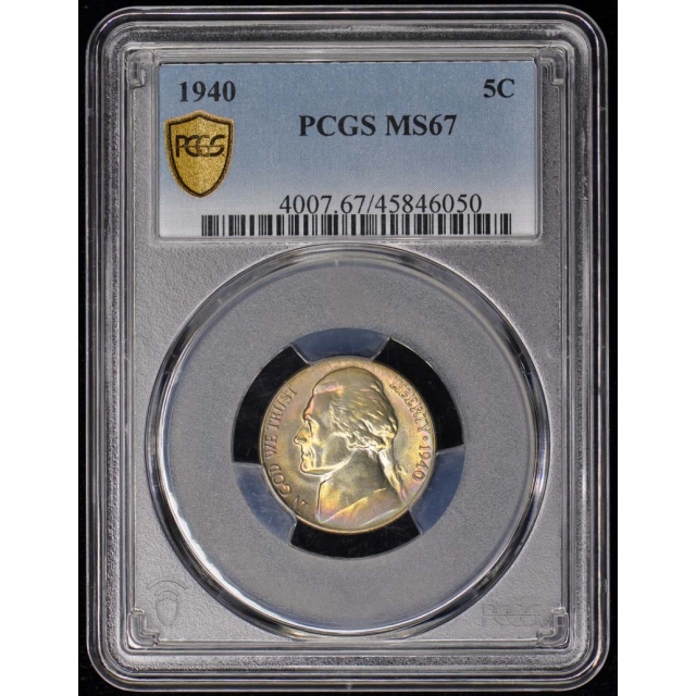 1940 5C Jefferson Nickel PCGS MS67