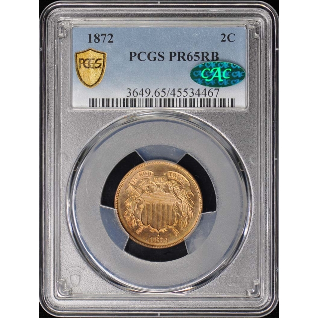 1872 2C Two Cent Piece PCGS PR65RB