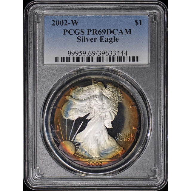 2002-W $1 Silver Eagle PCGS PR69DCAM Great Color