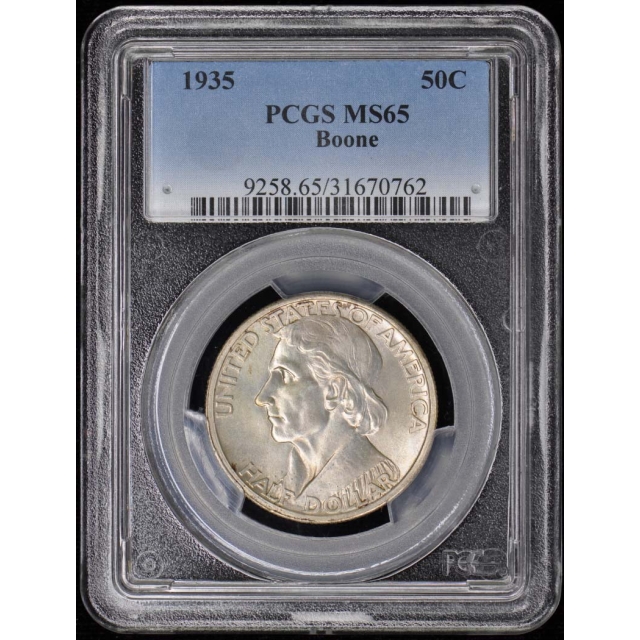 BOONE 1935 50C Silver Commemorative PCGS MS65