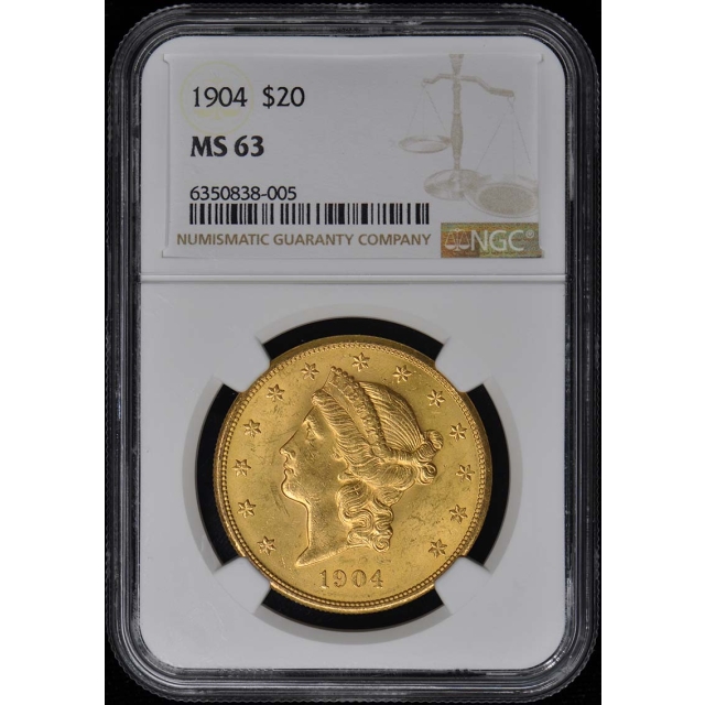 1904 Liberty Double Eagle Gold $20 NGC MS63