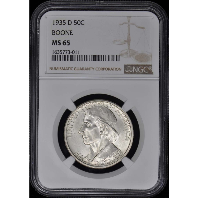BOONE 1935-D Silver Commemorative 50C NGC MS65