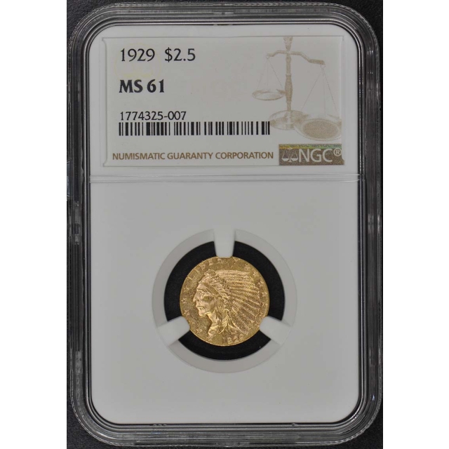 1929 Indian $2.50 NGC MS61