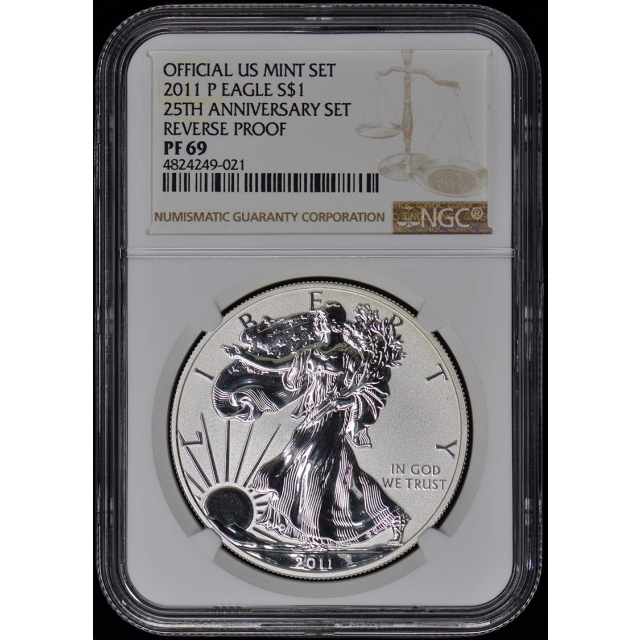2011 5-COIN SILVER EAGLE 25TH ANNIVERSARY SET S$1 NGC PR69