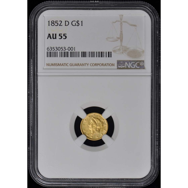 1852-D Gold Dollar - Type 1 G$1 NGC AU55
