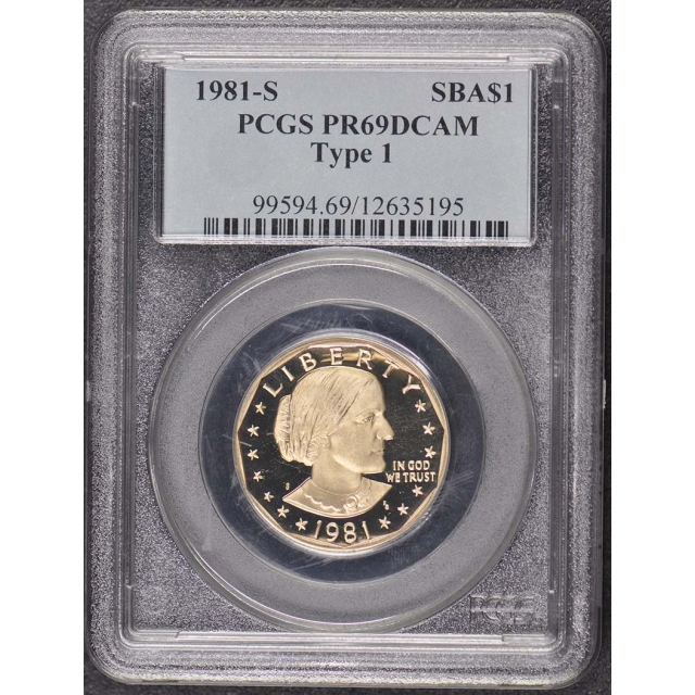 1981-S SBA$1 Type 1 Susan B. Anthony Dollar PCGS PR69DCAM