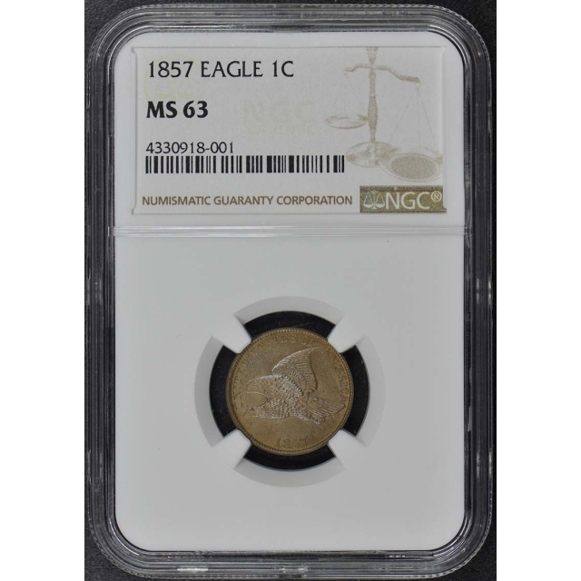 1857 Flying Eagle Cent 1C NGC MS63