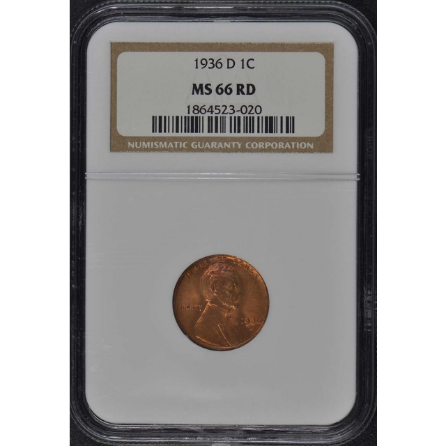 1936-D Wheat Reverse Lincoln Cent 1C NGC MS66RD