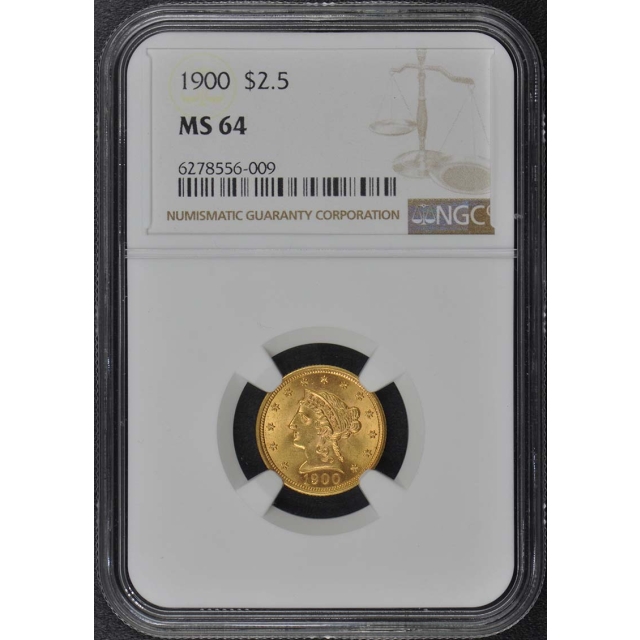 1900 Quarter Eagle $2.50 NGC MS64