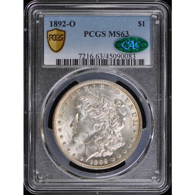 1892-O $1 Morgan Dollar PCGS MS63 (CAC)