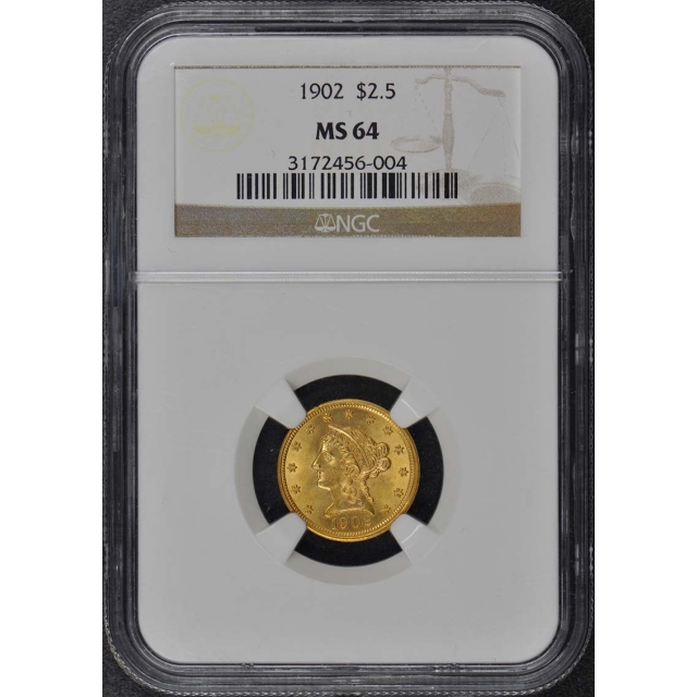 1902 Quarter Eagle $2.50 NGC MS64