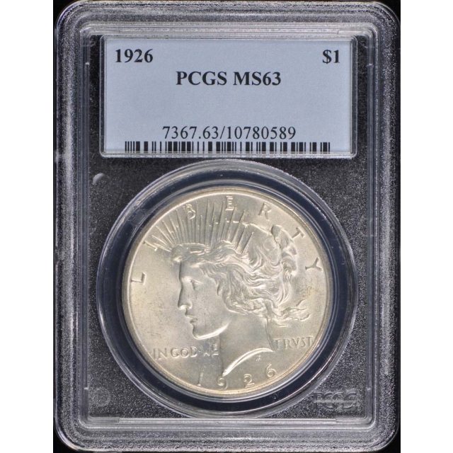 1926 $1 Peace Dollar PCGS MS63