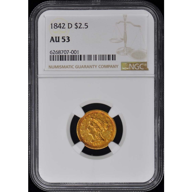 1842-D Quarter Eagle $2.50 NGC AU53