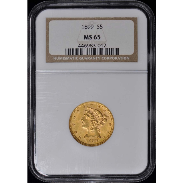 1899 Half Eagle - Motto $5 NGC MS65