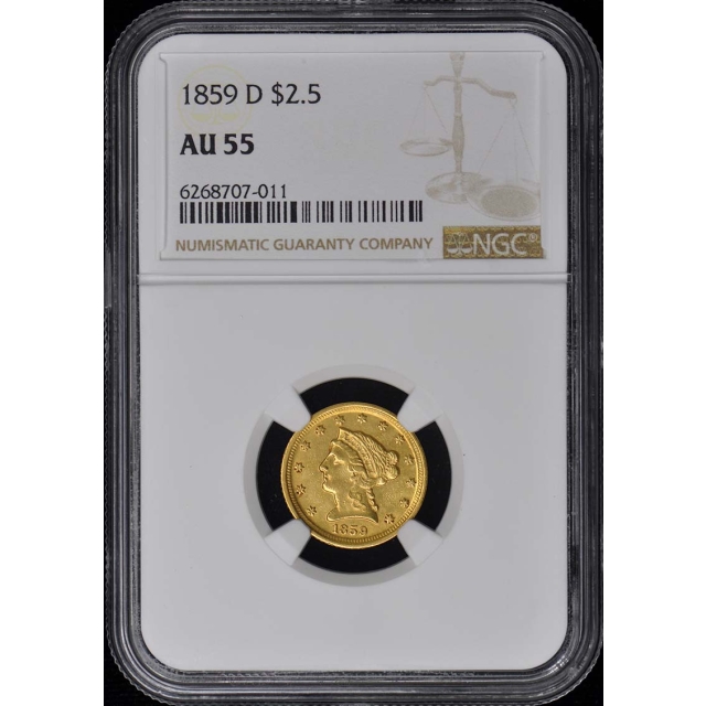 1859-D Quarter Eagle $2.50 NGC AU55