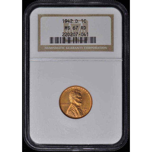 1942-D Wheat Reverse Lincoln Cent 1C NGC MS67RD