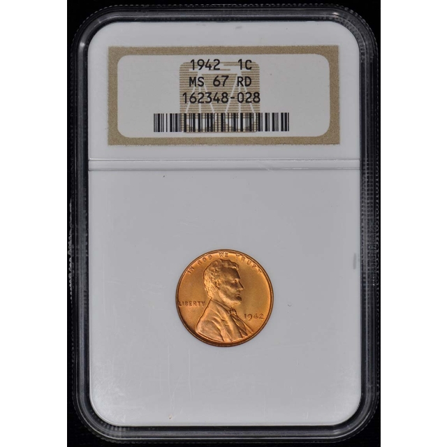1942 Wheat Reverse Lincoln Cent 1C NGC MS67RD