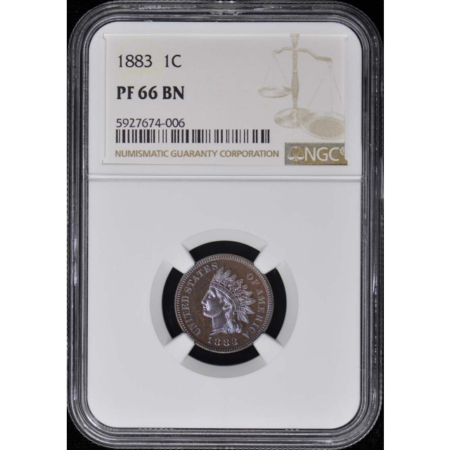 1883 Bronze Indian Cent 1C NGC PR66BN