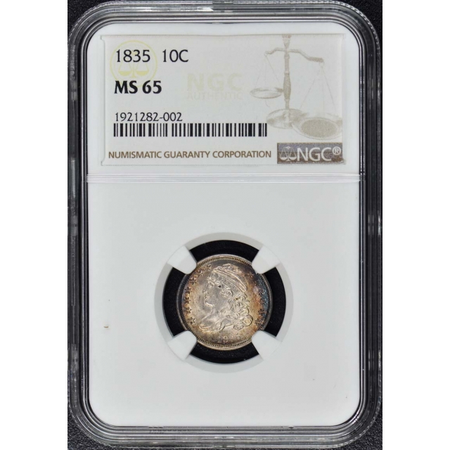 1835 Capped Bust Dime, Sm Size 10C NGC MS65